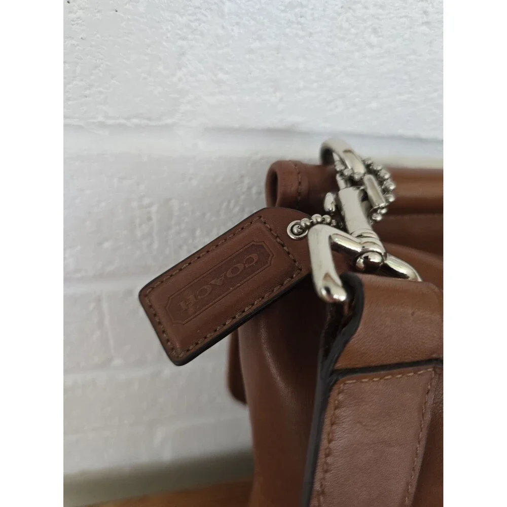 Coach F06456 Vintage Barclay Saddle Brown Briefcase/Laptop Bag W/Turnlock Detail